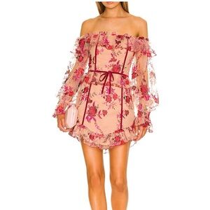 MAJORELLE Fae mini dress in Scarlett Vineyard